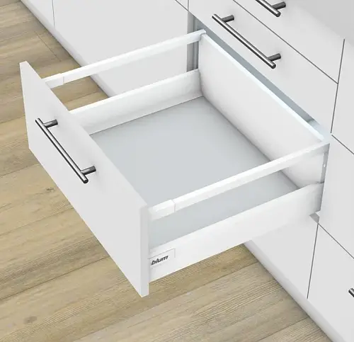 Выдвижной ящик BLUM TANDEMBOX antaro, L-500 мм, высокий D (1 рейлинг), белый — купить оптом и в розницу в интернет магазине GTV-Meridian.